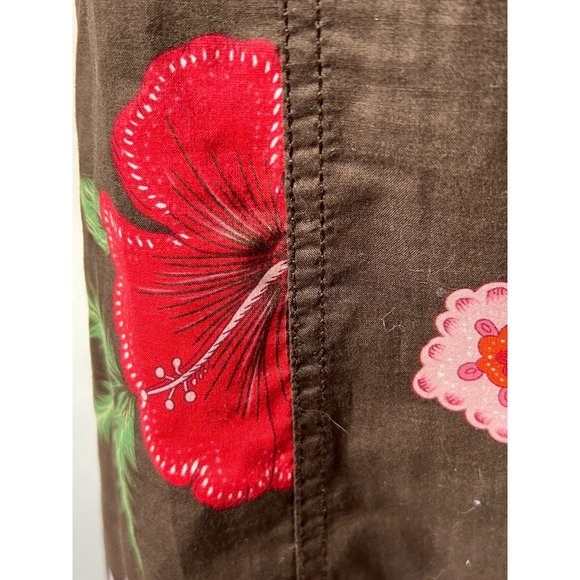 Tommy Hilfiger Y2K Brown Floral Wrap Skirt 6 Brown Floral Cotton - Picture 12 of 16